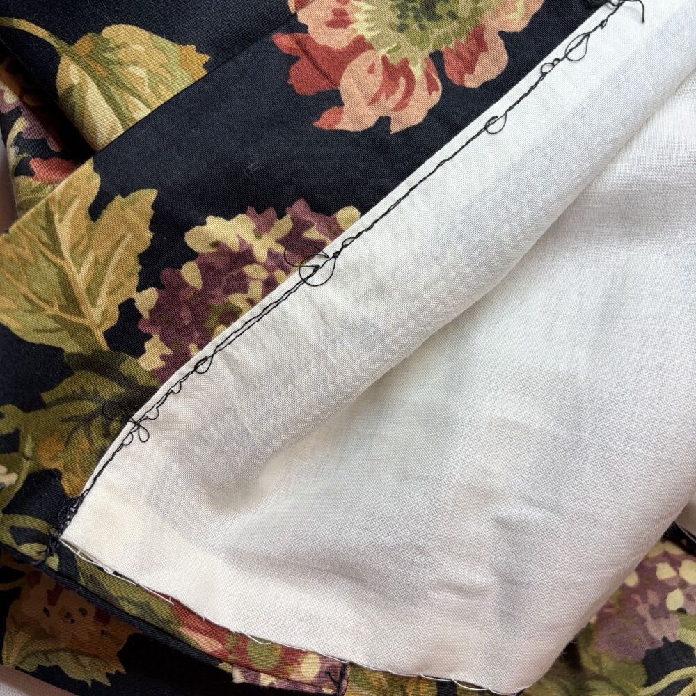 Custom Waverly Harbor Square Floral Lined Drape 2 Cotton Curtain Panels 41”x 83” - Picture 6 of 6